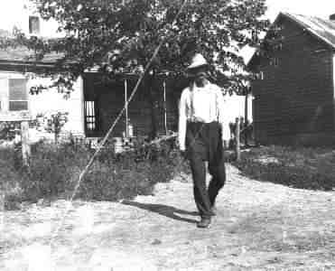 Jack Crawford in front of the home place