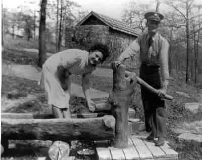 Woodrow and Leona at the Old Mill in North Little Rock, AR, 1941